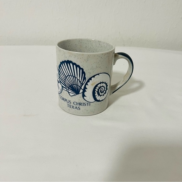Vintage Corpus Christi, Texas Embossed Seashell Coffee Tea Mug Gray/Navy - Picture 1 of 6